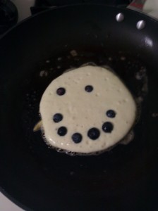 blueberry smiley face pancake